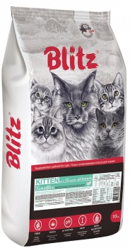 Сухой корм BLITZ Sensitive Kitten для котят с чувствительным пищеварением (Индейка)
